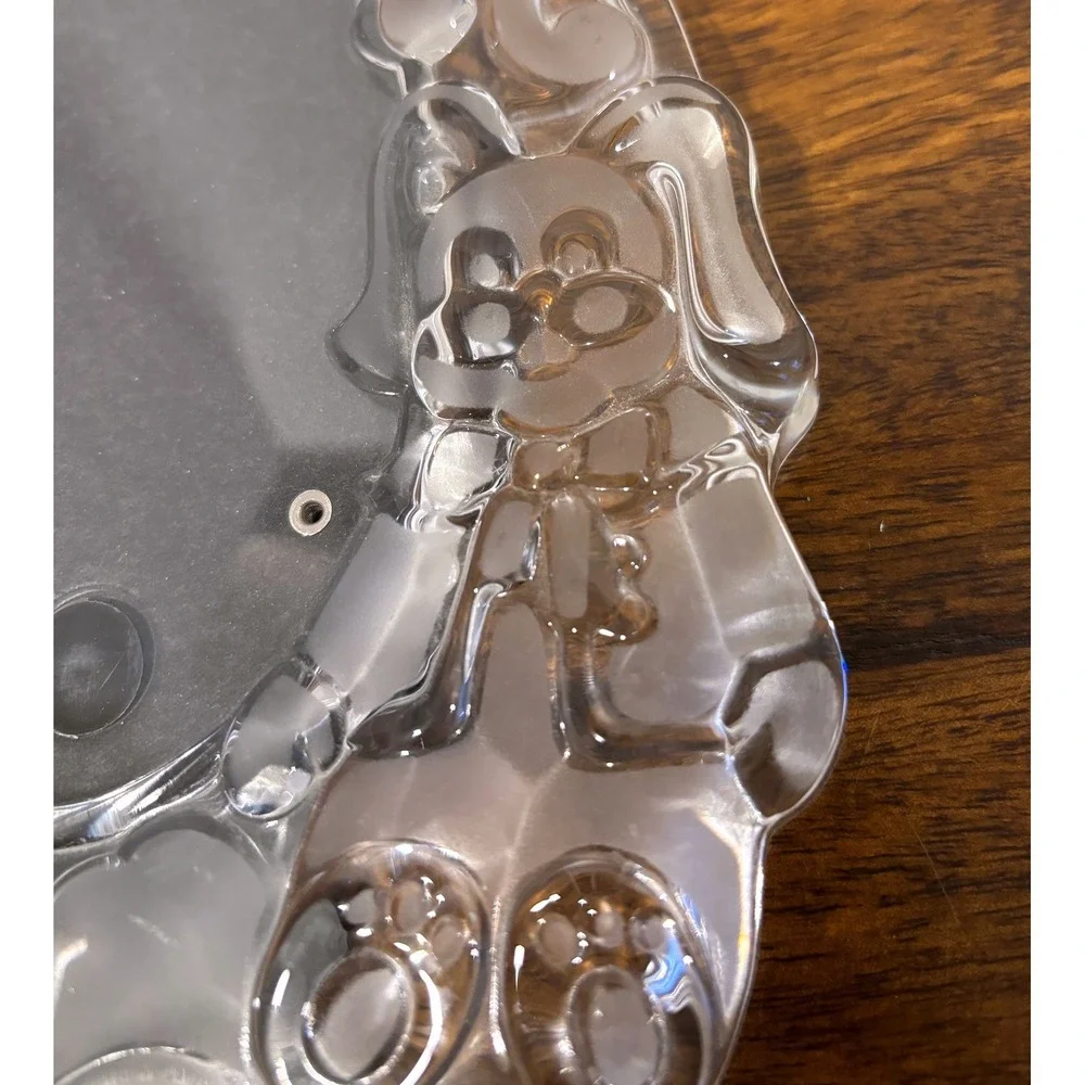 Gorham Crystal Baby Photo Frame Teddy Bear Moon Stars Nursery Decor
